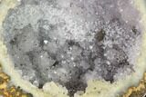 Las Choyas Coconut Geode Half with Quartz & Calcite - Mexico #145863-1
